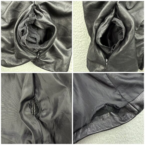 Wilsons Leather Maxima Jacket Women Extra Large XL Black Motorcycle Biker Bomber - Picture 8 of 11